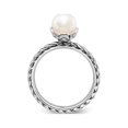 thumbnail image 3 of Gem & Harmony White Freshwater Cultured Pearl Ring in Sterling Silver for Women, 3 of 6