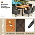 thumbnail image 6 of Costway 7PCS Patio Rattan Dining Set Armrest Cushioned Chair Wooden Tabletop, 6 of 10