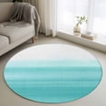 thumbnail image 2 of Aqua White Ombre Large Area Rugs for Bedroom Living Room, Soft Non Slip Carpet Bedside Rug, Chic Modern Funny Abstract Striped Art Round Floor Cover Kitchen Accent Rug 3' for Dining Room/Office, 2 of 9