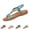 Sky Blue, variant on Women's Boho Rhinestone Thong Sandals Slip On Lightweight Comfortable Buckle Side Summer Sandals Low Wedge Beach Casual Vacation Travel Wear Sky Blue 37(US-6.5)