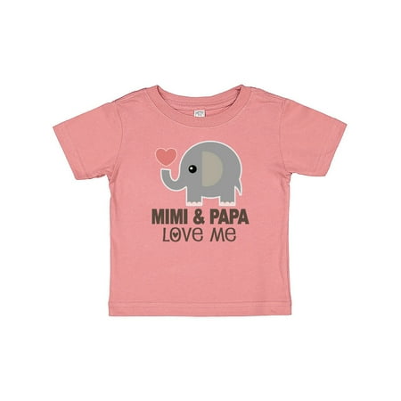 

Inktastic Mimi and Papa Love Me Elephant Gift Baby Boy or Baby Girl T-Shirt