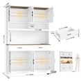 thumbnail image 6 of Hiphuta Farmhouse Kitchen Pantry Storage Cabinet, 71”H Freestanding Hutch with 8 Doors and 3 Drawers for Dining and Living Room, White, 6 of 7