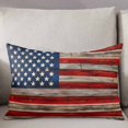 thumbnail image 3 of Vintage American Flag Throw Pillow Covers, Blue Star Red Striped Wooden Soft Breathable Pillow Cases with Invisible Zipper for Sleeping, Queen Size Pillowcases for Couch Bed Sofa Chair 20x30 Inches, 3 of 6