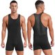 thumbnail image 3 of Lencería para hombre, traje de lucha atlético, leotardo sin mangas, malla trasera, peleles tipo bóxer, pantalones cortos, medias de culturismo, moldeadores, 3 of 5