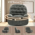 thumbnail image 3 of Korser Power Swivel Rocker Recliner Chair with USB Ports Chenille for Living Room,Grey, 3 of 7