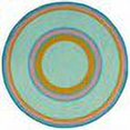 thumbnail image 2 of Joy Carpets Kid Essentials Ripples 54" x 78" Oval Indoor Area Rug in Color Teal, 2 of 2