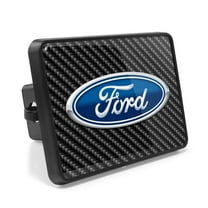 Ford Logo UV Graphic Carbon Fiber Look Metal Face-Plate on ABS Plastic 2 inch Tow Hitch Cover