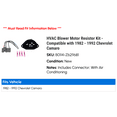 thumbnail image 2 of HVAC Blower Motor Resistor Kit - Compatible with 1982 - 1992 Chevy Camaro 1983 1984 1985 1986 1987 1988 1989 1990 1991, 2 of 2