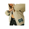 thumbnail image 2 of Gureui Women's Baseball Jackets, Casual Leather Long Sleeve Letter Embroidery Loose Fit Oversized Fashion Jackets with Pockets, 2 of 8