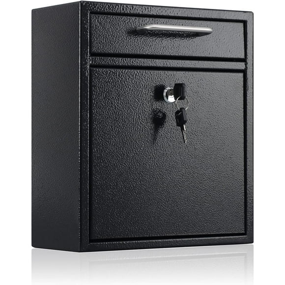 Steel Mailbox Wall Mount, Medium Locking Mailbox with 3 Keys