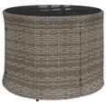 thumbnail image 3 of vidaXL Canapé de Jardin avec Table et Coussins Demi-Rond Gris Poly Rotin, 3 of 5