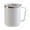 White, variant on Portable Double Layer Stainless Steel Coffee Mug with Lid, 460ml Insulated Travel Cup, Induction Heatable Removable Bottom, Ergonomic Handle for Easy Grip, Perfect for Office Camping Home Use