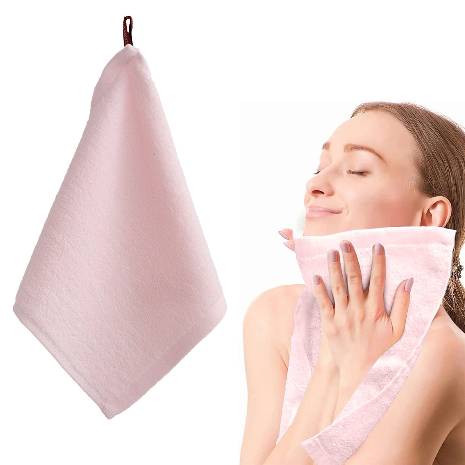 5Pc Face Towels with Hanging Loop,9.84″X9.84″ Ultra Soft
