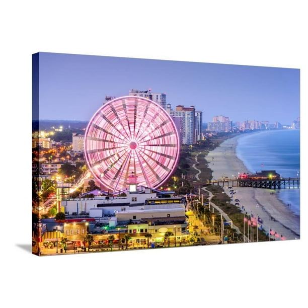 Myrtle Beach, South Carolina, USA City Skyline. Stretched ...