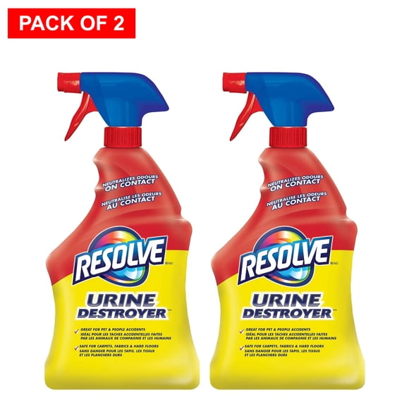 Resolve Urine Destroyer for Stain & Odors Remover, 22 Oz (Pack of 2)