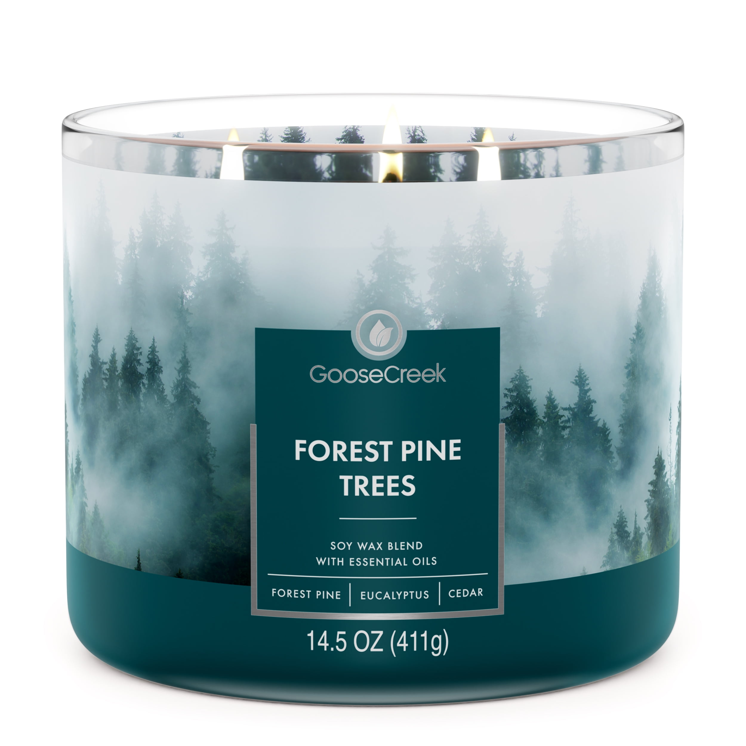 (4 pack) Goose Creek 3-Wick Forest Pine Trees Scented Jar Candle, 14.5oz.
