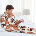 thumbnail image 6 of Lsque Sushi Roll Pattern Long Sleeve Pajama Set for Men - Soft 2-Piece Sleepwear and Loungewear Set with Pockets, Comfy Nightwear-Medium, 6 of 7