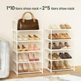 thumbnail image 4 of Metal Shoe Rack Organizer 10 Tiers Tall Shoe Rack 20-24 Pairs Narrow Shoe Racks for Closets Entryway Vertical Shoe and Boots Organizer Storage Sturdy White Shoe Shelf Shoe Cabinet, 4 of 16