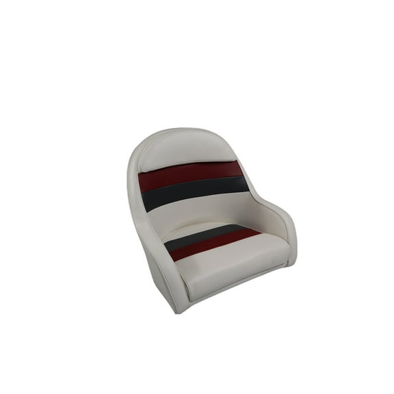 Premium Series Pontoon Bucket Style Captain Chair 3006-AAEC White/Red/Charcoal