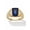 Blue Sapphire/18k Gold-Plated Sterling Silver, variant on Men's Emerald-Cut Genuine Mystic Fire Topaz or Created Blue Sapphire Ring in 18k Gold- Plated Sterling Silver