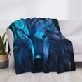 thumbnail image 3 of Naloa Futuristic Blue Light Wolf Flannel Blankets - Thick and Warm Blanket for Winter, Soft Fuzzy Plush King Blanket for All Seasons80"x60", 3 of 6