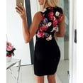 thumbnail image 3 of Fesfesfes Women Sexy Bodycon Vest Dress Multicolor V-neck Printed Mini Dress Side Pockets Slim Sun Dress Gifts for Her Sale, 3 of 6