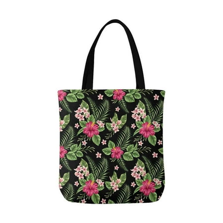 HATIART Hawaiian Flower Pink Hibiscus Reusable Grocery Bags Shopping ...