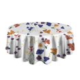 thumbnail image 5 of Pioneer Flower Floral Print Pattern Round Tablecloth 60"x60",Wrinkle Wipeable Table Cloth for Kitchen Dining Room Picnic Patio Party, 5 of 6