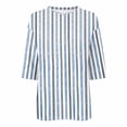 thumbnail image 3 of Women's 3/4 Sleeve Tops Plus Size Zipper Printed Loose Comfortable Spring Summer Top, 3 of 4