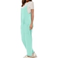 thumbnail image 5 of Spaghetti Strap Sleeveless Womens Casual Jumpsuits Loose Romper Long Pants with Pockets, 5 of 5