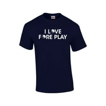 I Love Fore Play Hilarious Golf Adult Short Sleeve T-shirt-Navy-6Xl