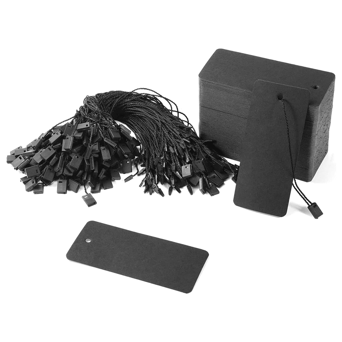 800 Set Black Price Tags with String Gift Tags with Pins Custom Clothing Tags Black Kraft Paper Hang Tags