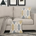 thumbnail image 2 of Outdoor Boho Throw Pillow Covers 16x16 Inch Yellow Blue Pillow Covers Gray Beige Modern Geometric Decorative Pillowcase Square Linen Cushion Cover for Couch Sofa Indoor Patio (Pack of 2), 2 of 6