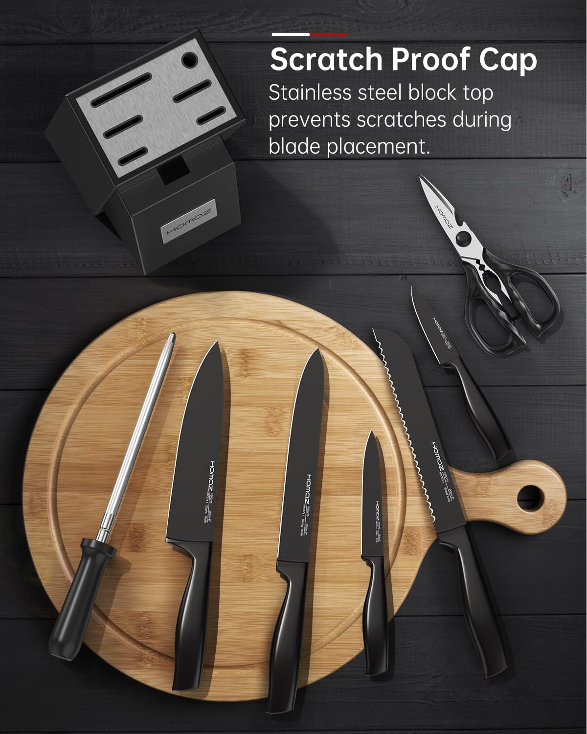 Kitchen Knife Set, 8-Piece Khaki Super Sharp Knife Set with Block, Kitchen  Knife Block Set Stainless Steel Sturdy Durable Kitchen Knives, Non-stick