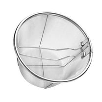 KONTONTY 2pcs Round Stainless Steel Deep Fryer Baskets with Handles, Wire Mesh for Cooking French Fries, Noodles, Vegetables, Food Serving