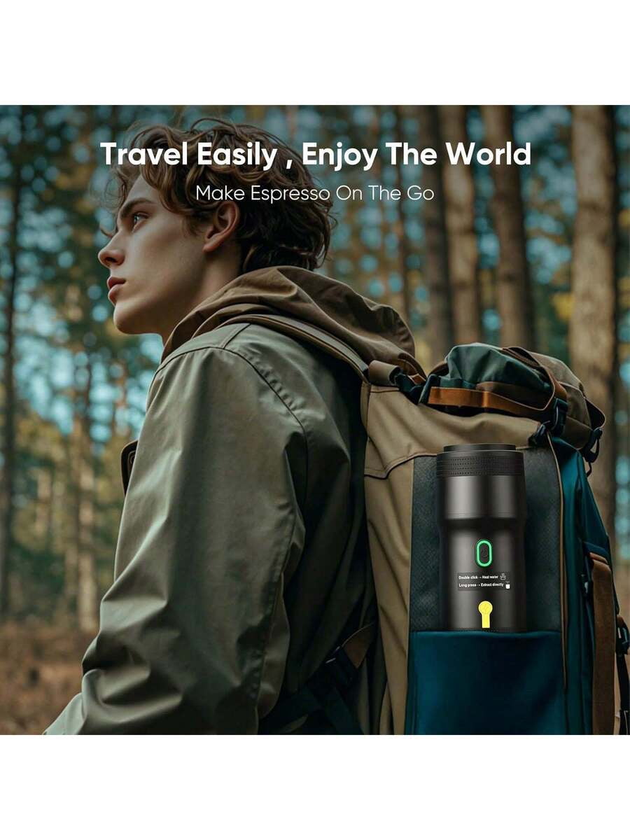 Portable Coffee Maker For Travel, Portable Electric Espresso Machine, Car Self-Heating Coffee Maker With USB-DC, Travel Coffee Machine For Camping, Compatible With NS Capsules & Ground Coffee
