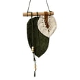thumbnail image 2 of Tapiz tejido con borlas de hojas, tapiz de pared de algodón bohemio, decoración de pared de macramé para Verde, 2 of 9