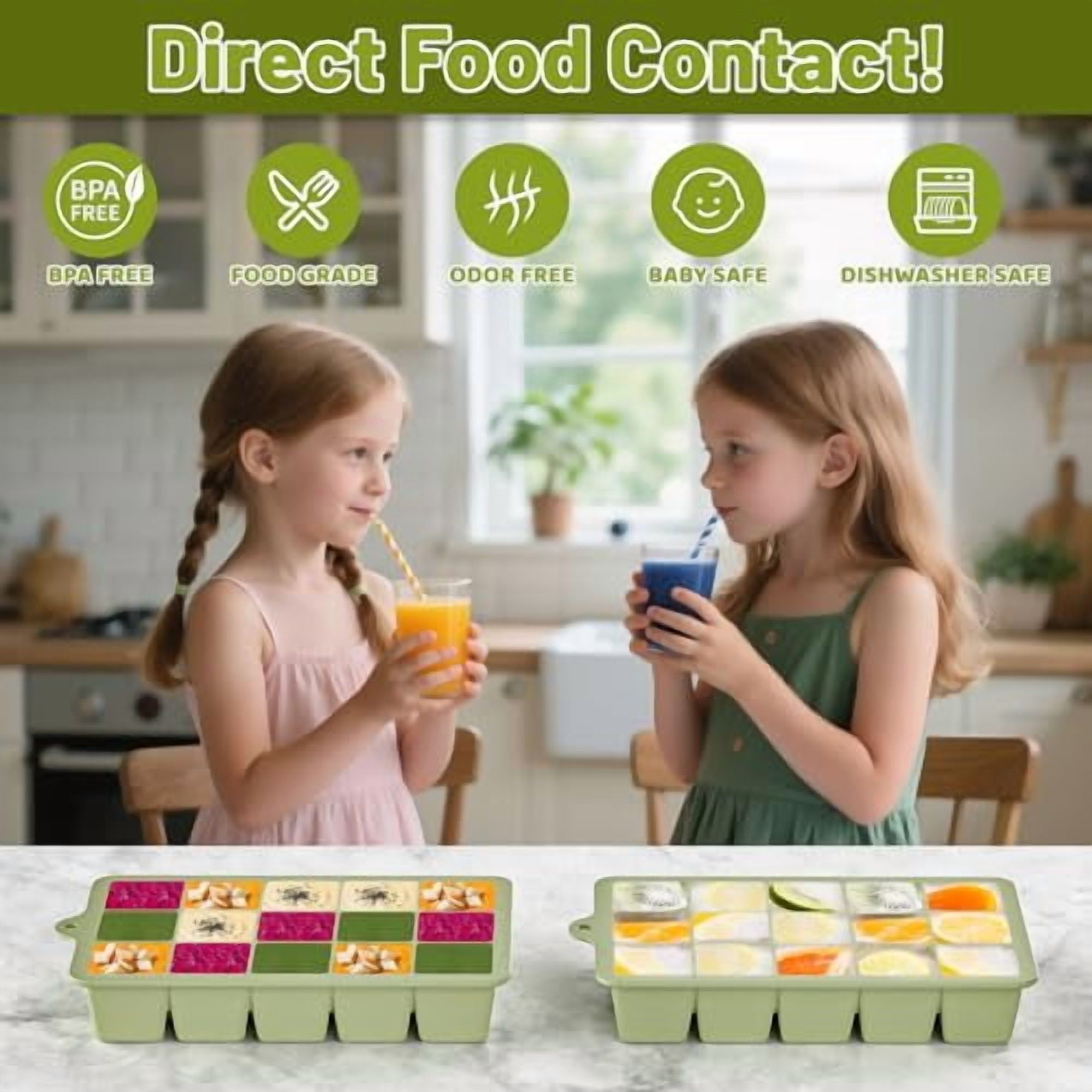 Silicone Ice Cube Tray 3 Pack with Lids, Easy Release Ice Cube Molds for Freezer, Stackable Cube Molds for Cocktail, Whiskey, and Party Drinks, Blue Pink Green