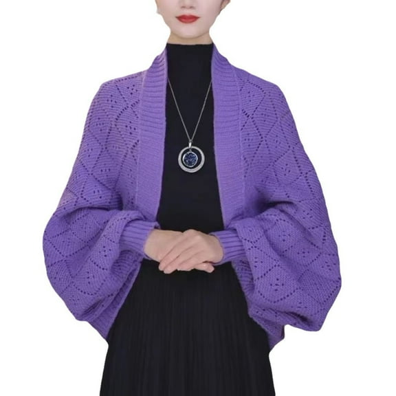 HKEJIAOI Batwing Cape for Women Knitted Oversized Wrap Cardigan Fashion Shawl Sweater Open Front Outwear Coat for Women