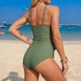 thumbnail image 5 of Womens One Piece Swimsuit Cowl Neck Bathing Suit Draped Front Tummy Control Monokini Swimwear, L, 5 of 5