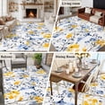 thumbnail image 6 of Vintage Yellow Area&nbsp;Rug 5x7ft Blue Wildflowers Leaves Abstract Botanical Non-Slip&nbsp;Washable Square&nbsp;Rugs Soft Felt Indoor Floor Mat for Bedroom Kitchen Living Room Bathroom, 6 of 9