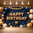 thumbnail image 7 of Yatrandify Gold Balloons Happy Birthday Banner Celebration Backdrop for Party Decoration Event Indoor Kids, 7 of 7