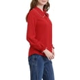 thumbnail image 5 of MODA NOVA Juniors Sweet Ruffle Peter Pan Collar Button up Work Shirts Red S, 5 of 7