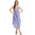 thumbnail image 5 of Sakkas Laeila Tie Dye Washed Long Sleeveless Tank Top Caftan Dress / Cover Up - Dusty Blue - One Size Regular, 5 of 5