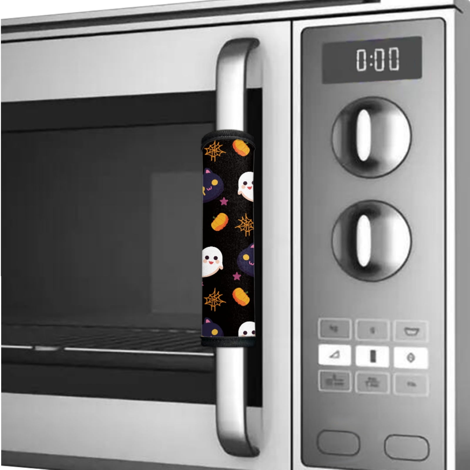 SEANATIVE 6Pcs Fridge Microwave Door Handle Covers Washable Kitchen Appliance Decor Handles Home Decors Keep Off Smudges, Fingerprints, Stains, Black Cat Ghost Pumpkin Spider-Web Star Halloween