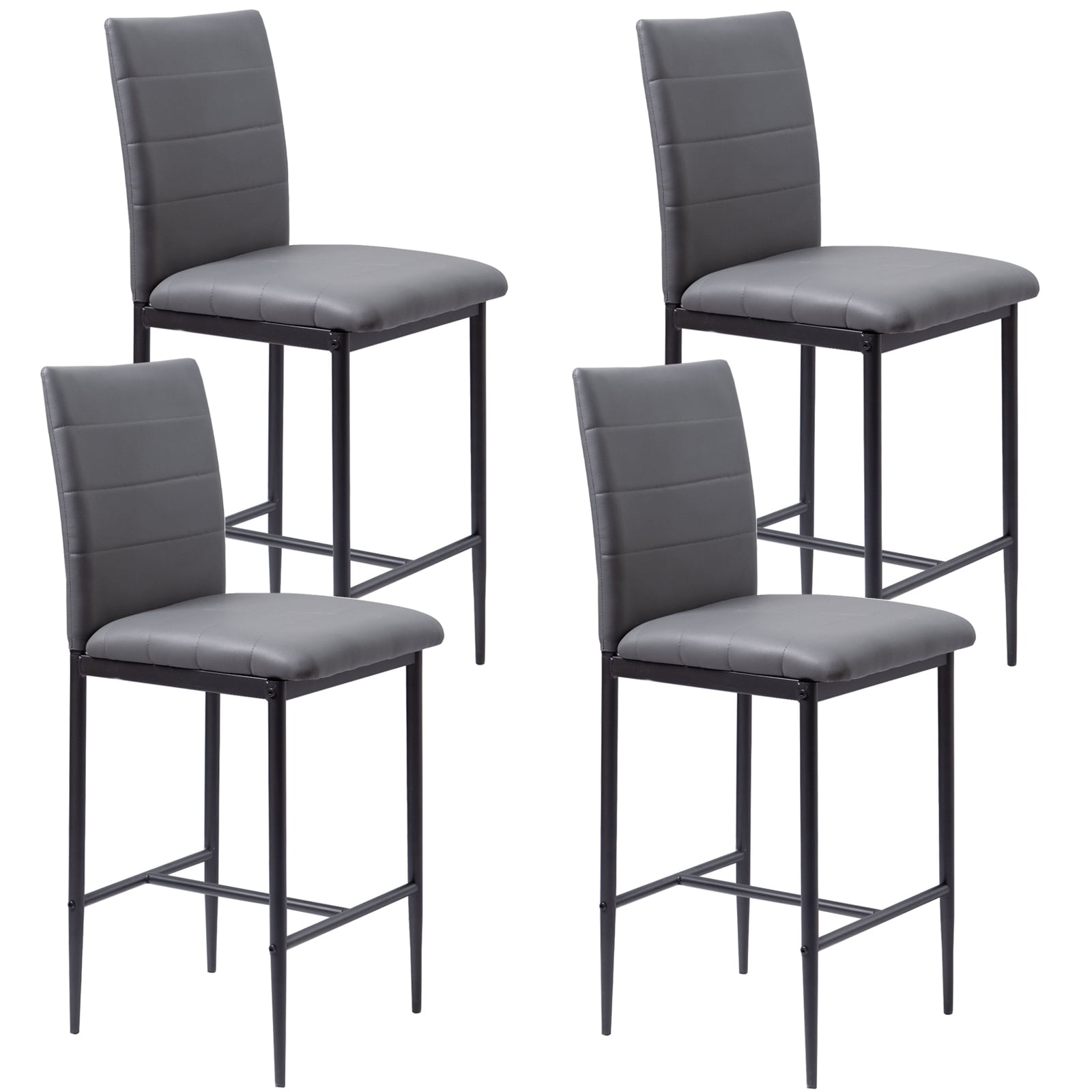 Boowill Counter Height Stools Set of 4 Modern PU Leather Bar Stools Barstools for Kitchen