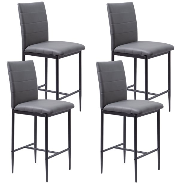 Boowill Counter Height Stools Set of 4 Modern PU Leather Bar Stools Barstools for Kitchen