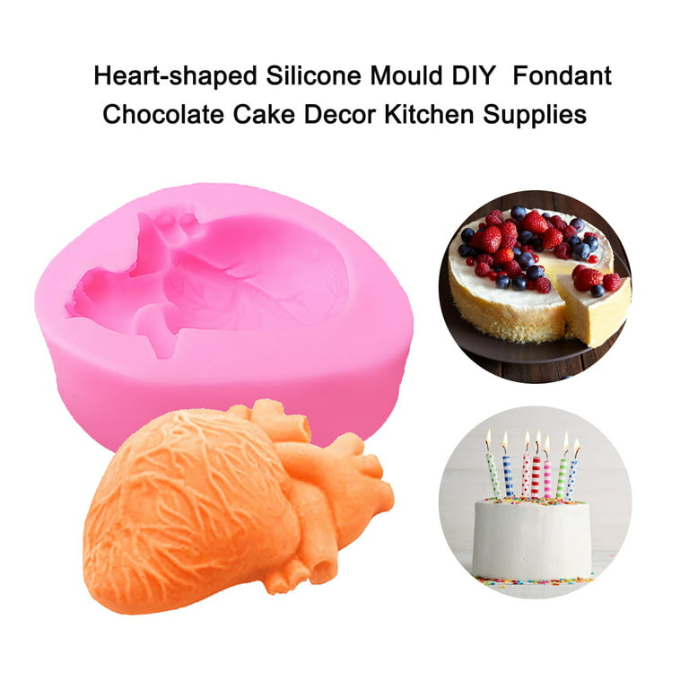 GMMGLT Chocolate Heart Mold, Silicone Molds for Baking Heart Shaped Cake Mold Trays with Wooden Hammers Non-sticky Dessert Cookie Mould Suitable for Home