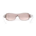 thumbnail image 3 of Womens Elegant Rimless Shield Wrap Luxury Designer Sunglasses Silver White - Pink Clear, 3 of 4