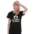 thumbnail image 3 of Im About Snap Funny Photography Pun Womens Fitted Plus Size Graphic Tee Brisco Brands 2X, 3 of 5